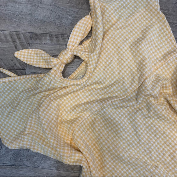 American Eagle Soft Gingham Check Bow Front Bodysuit - Picture 5 of 10